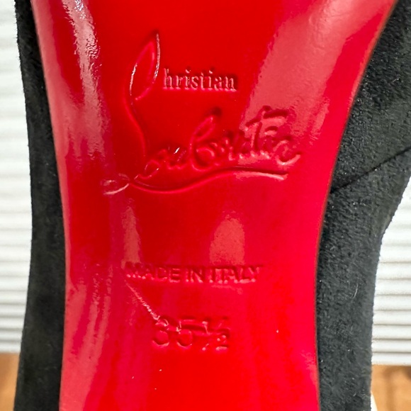 🌺CHRISTIAN LOUBOUTIN🌺 Black Suede Bijoux Booties Size: 35.5 - Picture 12 of 14